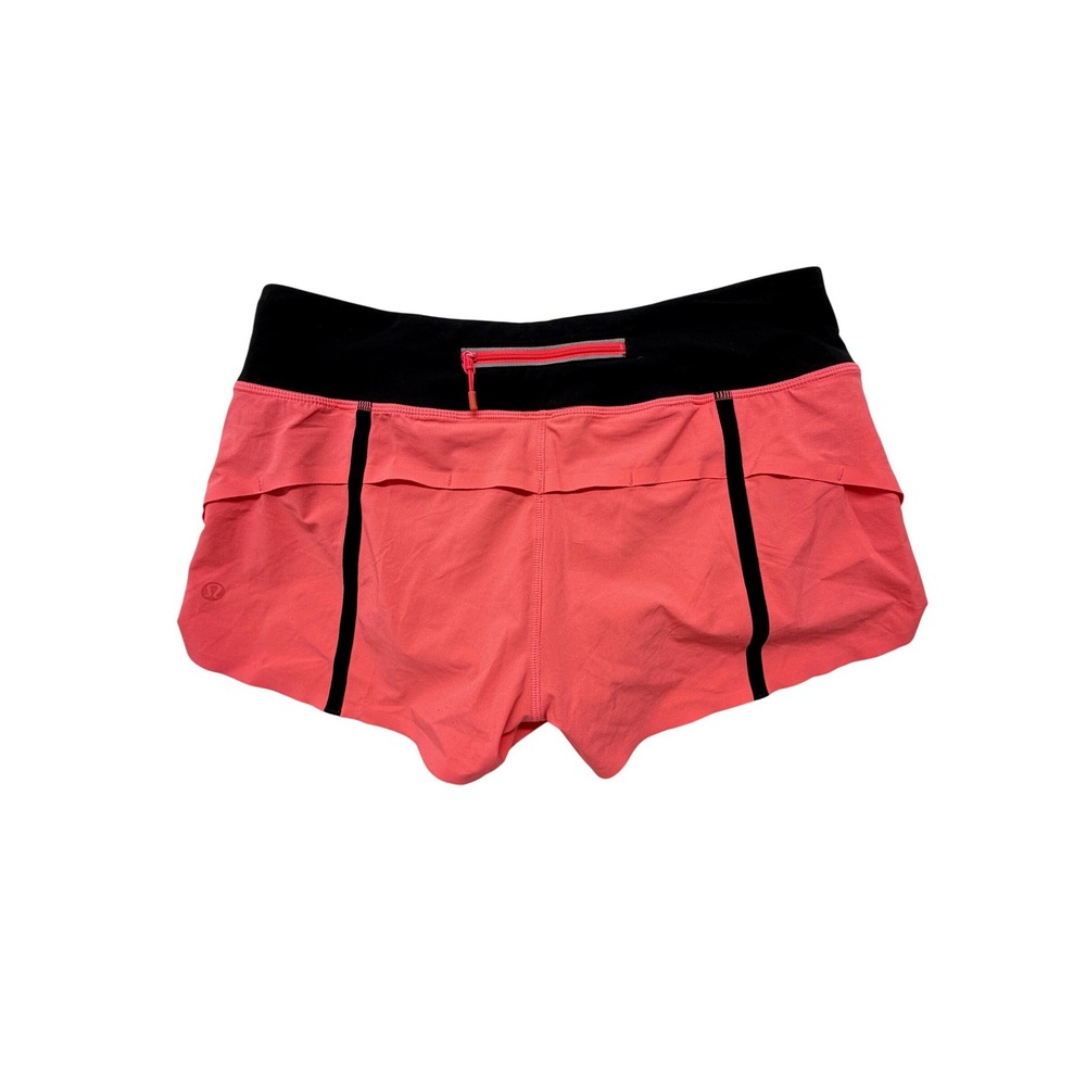 Lululemon Speed Short Coral Pink Black Performance Running Shorts 6 S - Picture 6 of 10